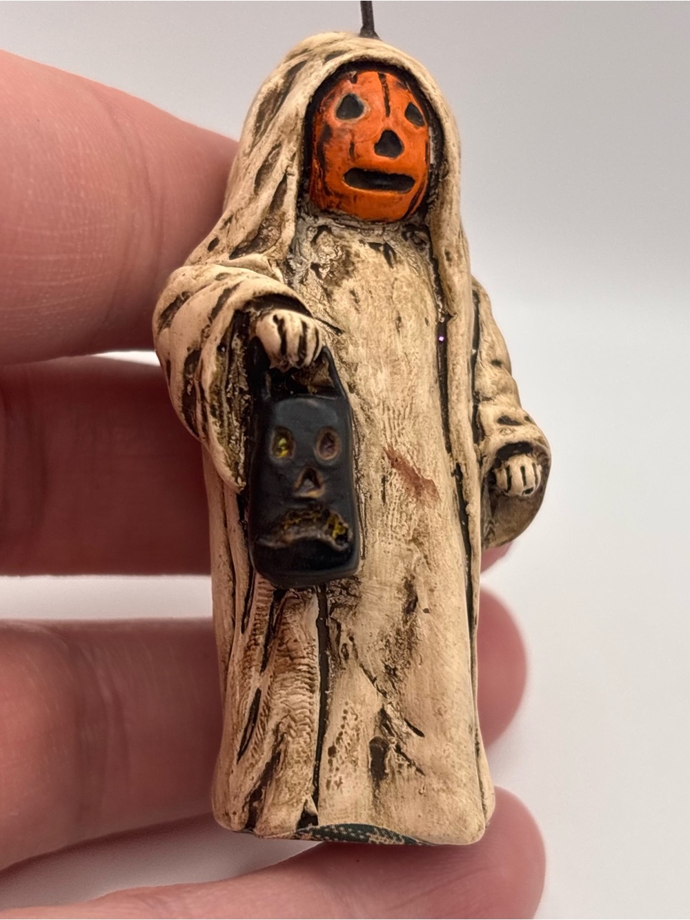 Vintage Halloween Ornament, Pumpkin Man Ghost, Salem Collection